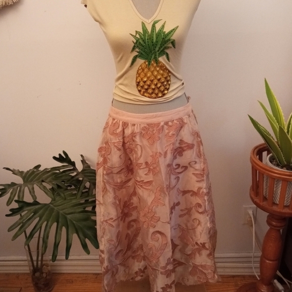 ANTHROPOLOGIE Maeve embroidered floral skirt M - Picture 5 of 14